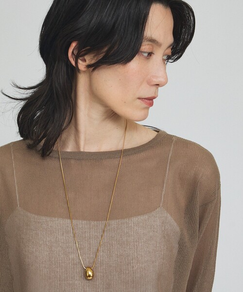 qualite(カリテ)の「【日本製・アシンメトリー】ハーフミラノ シアーニット(ニット/セーター・レディース・モカ/アイボリー/ネイビー/ブラック・フリー)」の10枚目の写真
