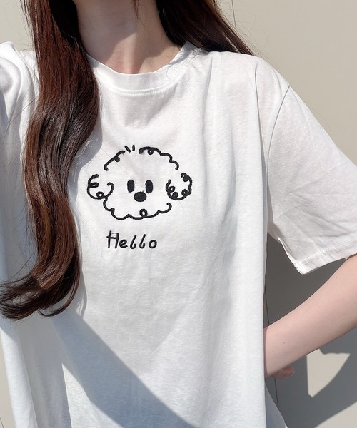Nana(ナナ)の「ゆる犬刺繍Tシャツ(Tシャツ/カットソー・レディース・ベージュ/ホワイト・FREE)」の20枚目の写真
