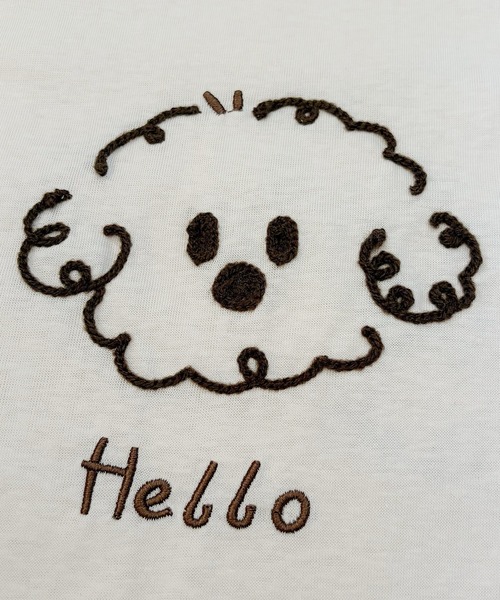 Nana(ナナ)の「ゆる犬刺繍Tシャツ(Tシャツ/カットソー・レディース・ベージュ/ホワイト・FREE)」の4枚目の写真