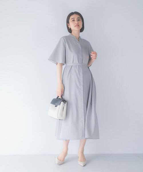 URBAN RESEARCH ROSSO WOMEN(アーバンリサーチ ロッソ)の「ウォッシャブルフレアスリーブワンピース(ワンピース・レディース・ブラウン/ネイビー/グレー・FREE)」の18枚目の写真