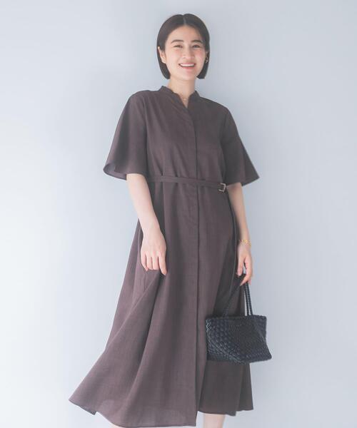 URBAN RESEARCH ROSSO WOMEN(アーバンリサーチ ロッソ)の「ウォッシャブルフレアスリーブワンピース(ワンピース・レディース・ブラウン/ネイビー/グレー・FREE)」の11枚目の写真