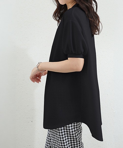 Miniministore(ミニミニストア)の「ワッフルTシャツ半袖レディースゆったり夏(Tシャツ/カットソー・レディース・グレー/サックスブルー/イエロー/グリーン/ベージュ/ブラック/ホワイト・FREE)」の21枚目の写真