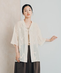 LEPSIM | 刺繍開襟リボンシャツSS 884914(シャツ/ブラウス)