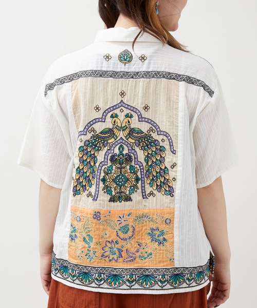 チャイハネ（チャイハネ）の「【チャイハネ】レヘンナ刺繍シャツ（シャツ/ブラウス・レディース・ターコイズブルー/ブラウン/ホワイト・FREE）」の11枚目の写真