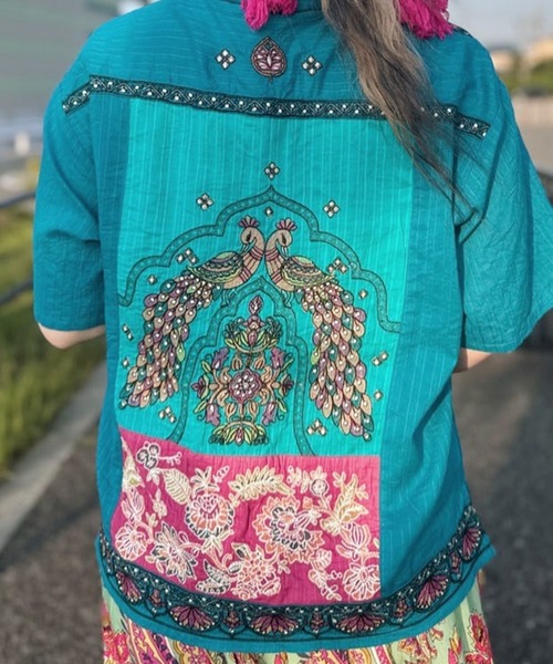 チャイハネ（チャイハネ）の「【チャイハネ】レヘンナ刺繍シャツ（シャツ/ブラウス・レディース・ターコイズブルー/ブラウン/ホワイト・FREE）」の19枚目の写真