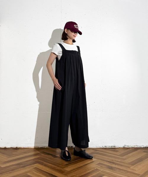 MAISON SELECT(メゾンセレクト)の「6C91 バックリボン ギャザーサロペット(つなぎ/オールインワン・レディース・ベージュ/ブラック・FREE)」の9枚目の写真