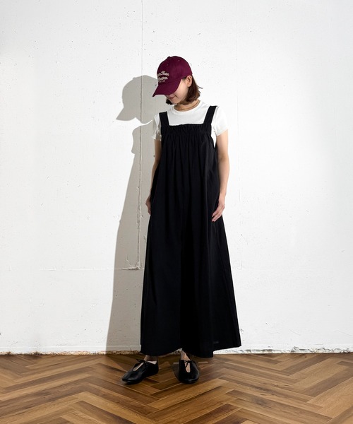 MAISON SELECT(メゾンセレクト)の「6C91 バックリボン ギャザーサロペット(つなぎ/オールインワン・レディース・ベージュ/ブラック・FREE)」の12枚目の写真