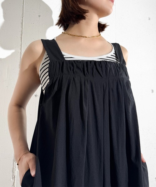 MAISON SELECT(メゾンセレクト)の「6C91 バックリボン ギャザーサロペット(つなぎ/オールインワン・レディース・ベージュ/ブラック・FREE)」の20枚目の写真