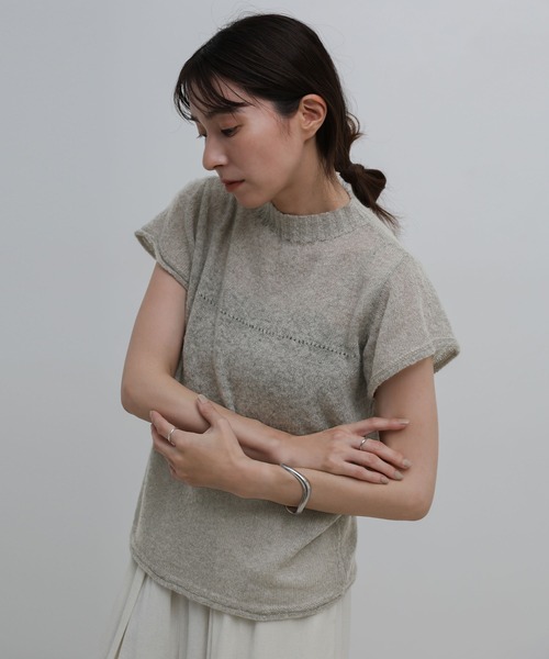 select MOCA(セレクトモカ)の「プチハイリブネックエアリーニットトップス(ニット/セーター・レディース・ブラック/ホワイト/グレー/ブルー・FREE)」の18枚目の写真