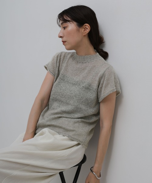 select MOCA(セレクトモカ)の「プチハイリブネックエアリーニットトップス(ニット/セーター・レディース・ブラック/ホワイト/グレー/ブルー・FREE)」の22枚目の写真