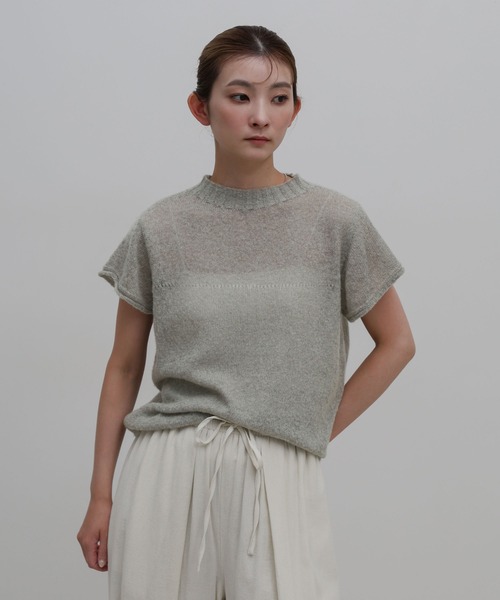 select MOCA(セレクトモカ)の「プチハイリブネックエアリーニットトップス(ニット/セーター・レディース・ブラック/ホワイト/グレー/ブルー・FREE)」の9枚目の写真