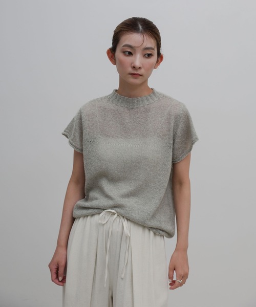 select MOCA(セレクトモカ)の「プチハイリブネックエアリーニットトップス(ニット/セーター・レディース・ブラック/ホワイト/グレー/ブルー・FREE)」の13枚目の写真