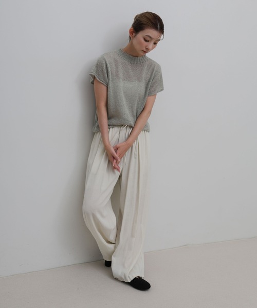 select MOCA(セレクトモカ)の「プチハイリブネックエアリーニットトップス(ニット/セーター・レディース・ブラック/ホワイト/グレー/ブルー・FREE)」の12枚目の写真