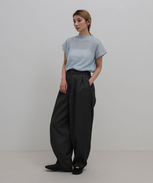 select MOCA(セレクトモカ)の「プチハイリブネックエアリーニットトップス(ニット/セーター・レディース・ブラック/ホワイト/グレー/ブルー・FREE)」の7枚目の写真