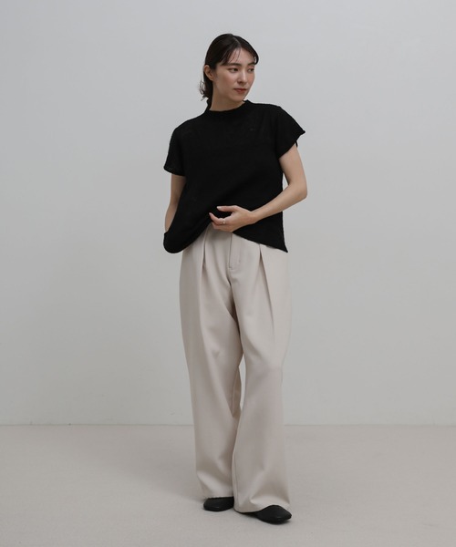 select MOCA(セレクトモカ)の「プチハイリブネックエアリーニットトップス(ニット/セーター・レディース・ブラック/ホワイト/グレー/ブルー・FREE)」の8枚目の写真