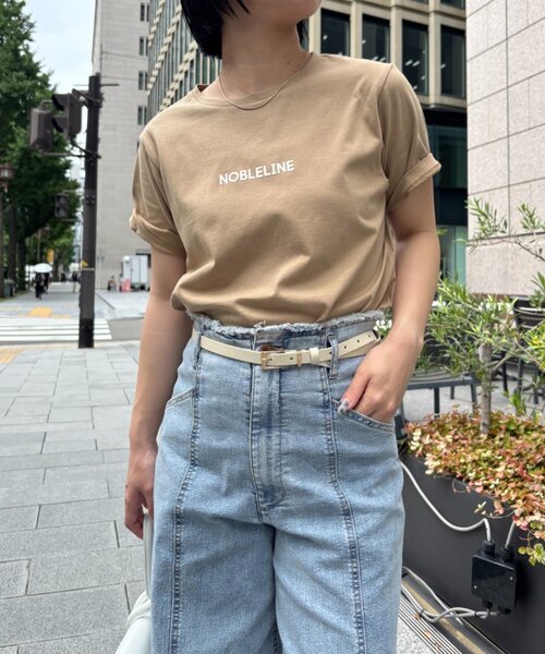 Jena espace merveilleux（ジェナ　エスパスメルヴェイユ）の「フロッキーロゴTシャツ（Tシャツ/カットソー・レディース・オフホワイト/チャコールグレー/ベージュ・FREE）」の14枚目の写真