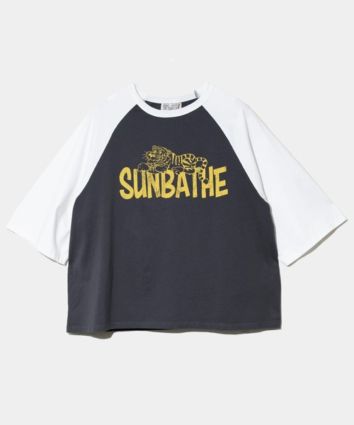 CUBE SUGAR(キューブシュガー)の「CUBE SUGAR/キューブシュガー 26/-天竺 アニマルラグランTEE(Tシャツ/カットソー・レディース・チャコールグレー・FREE)」の1枚目の写真