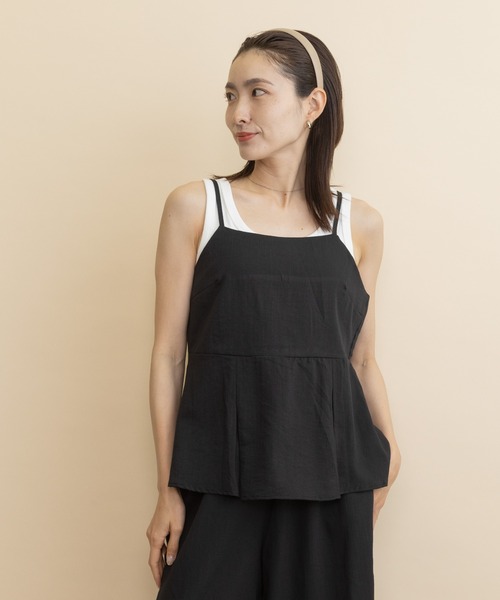 lodie(ロディ)の「【ラグジュアリー セットアップ】フレアーキャミトップスとワイドパンツ(セットアップ・レディース・ブラック/ブラウン・FREE)」の3枚目の写真