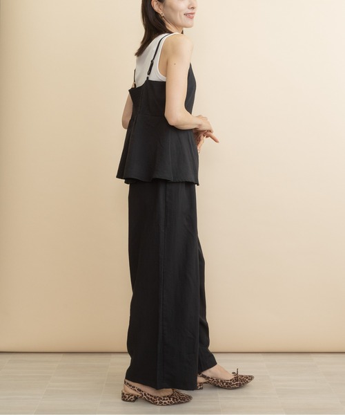 lodie(ロディ)の「【ラグジュアリー セットアップ】フレアーキャミトップスとワイドパンツ(セットアップ・レディース・ブラック/ブラウン・FREE)」の8枚目の写真