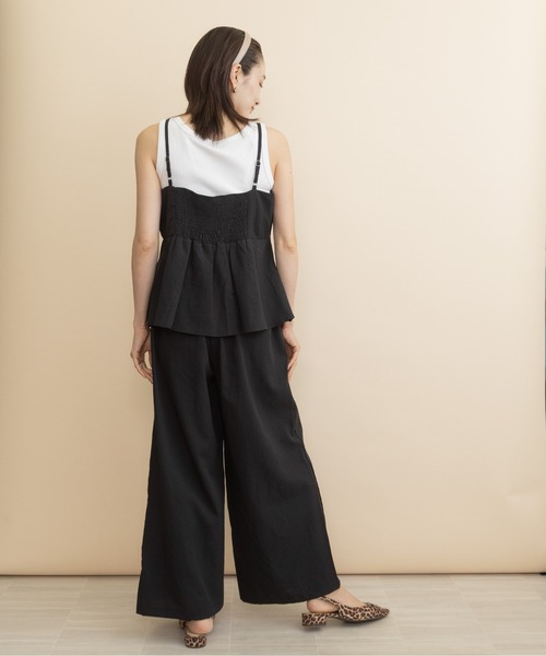lodie(ロディ)の「【ラグジュアリー セットアップ】フレアーキャミトップスとワイドパンツ(セットアップ・レディース・ブラック/ブラウン・FREE)」の13枚目の写真