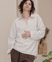 ms6574-Ripple Knit Skipper Polo スキッパーポロシャツ(A72326cmb)