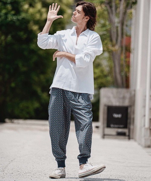 CAMBIO（カンビオ）の「ms6574-Ripple Knit Skipper Polo スキッパーポロシャツ(A72326cmb)（ポロシャツ・メンズ・ホワイト/オートミール/ブラック/ミックスグレー・S/M/L）」の7枚目の写真
