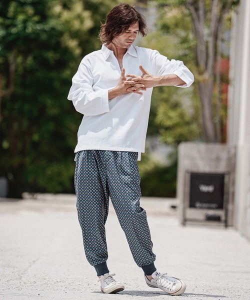 CAMBIO（カンビオ）の「ms6574-Ripple Knit Skipper Polo スキッパーポロシャツ(A72326cmb)（ポロシャツ・メンズ・ホワイト/オートミール/ブラック/ミックスグレー・S/M/L）」の8枚目の写真