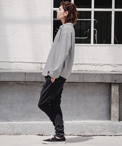 CAMBIO（カンビオ）の「ms6574-Ripple Knit Skipper Polo スキッパーポロシャツ(A72326cmb)（ポロシャツ・メンズ・ホワイト/オートミール/ブラック/ミックスグレー・S/M/L）」の12枚目の写真