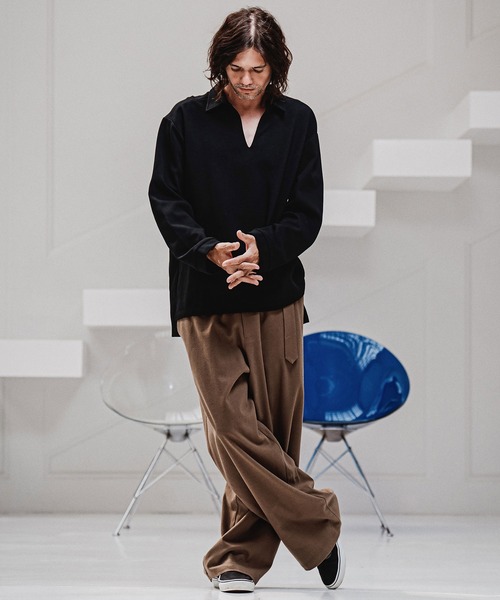 CAMBIO（カンビオ）の「ms6574-Ripple Knit Skipper Polo スキッパーポロシャツ(A72326cmb)（ポロシャツ・メンズ・ホワイト/オートミール/ブラック/ミックスグレー・S/M/L）」の20枚目の写真