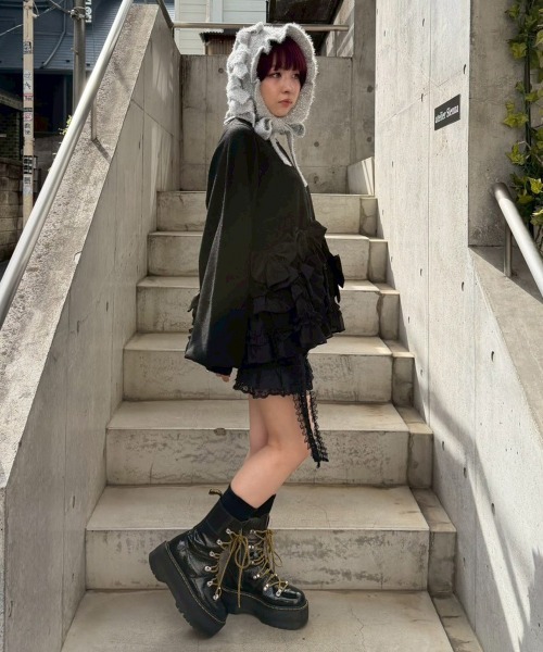 Candy Stripper(キャンディストリッパー)の「TOO MUCH RIBBON KNIT カーディガン(カーディガン/ボレロ・レディース・パープル系その他/ヘザーグレー/ピンク系その他3/ブラック・FREE)」の17枚目の写真