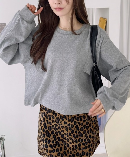 Ada.（エイダ）の「肩 フリル スウェット プルオーバー（Tシャツ/カットソー・レディース・チャコールグレー/杢グレー/アイボリー・FREE）」の6枚目の写真