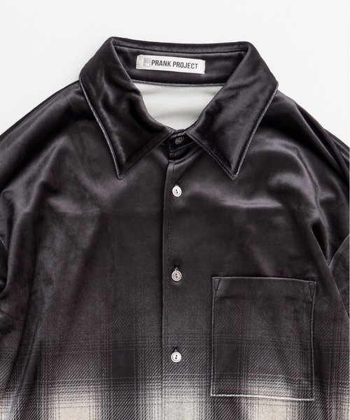 PRANK PROJECT(プランクプロジェクト)の「【2026Autumn Pre-Order】フェーデッドチェックベロアシャツ / Faded Check Velour Shirt(シャツ/ブラウス・レディース・ブラック・FREE)」の12枚目の写真