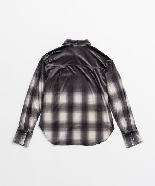 PRANK PROJECT(プランクプロジェクト)の「【2026Autumn Pre-Order】フェーデッドチェックベロアシャツ / Faded Check Velour Shirt(シャツ/ブラウス・レディース・ブラック・FREE)」の11枚目の写真