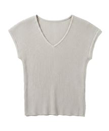 Silenzio V-Neck Top Light Gray