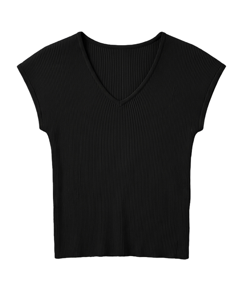 KIMDOH(キムド)の「Silenzio V-Neck Top Light Gray(ニット/セーター・レディース・ライトグレー/ブラック・FREE)」の2枚目の写真