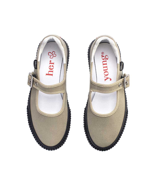 HERYOUNG(ホヨン)の「ミニジンメリージェーン(Olive)(バレエシューズ・レディース・カーキ・23cm/23.5cm/24cm/24.5cm)」の3枚目の写真