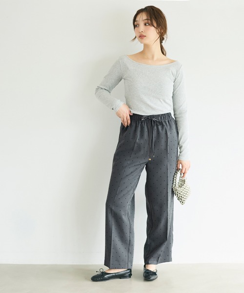 coca（coca）（コカ）の「フロッキードットワイドパンツ（その他パンツ・レディース・チャコール/ブラック・L/M/S）」の4枚目の写真