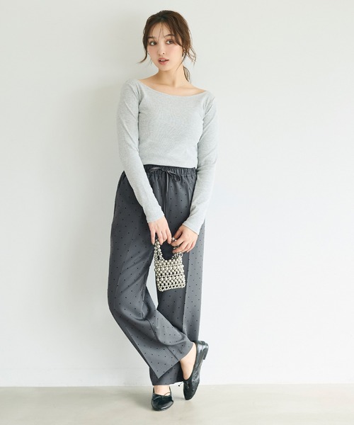 coca（coca）（コカ）の「フロッキードットワイドパンツ（その他パンツ・レディース・チャコール/ブラック・L/M/S）」の8枚目の写真