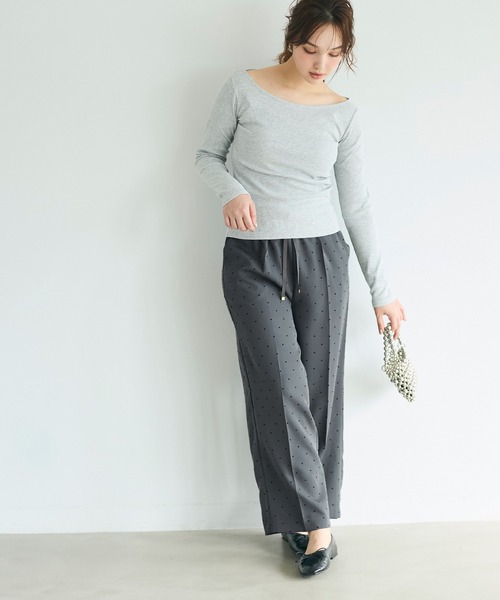 coca（coca）（コカ）の「フロッキードットワイドパンツ（その他パンツ・レディース・チャコール/ブラック・L/M/S）」の9枚目の写真