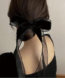 tunee（チュニー）の「【TUNE】ベロアリボンヘアクリップ（バレッタ/ヘアクリップ）」