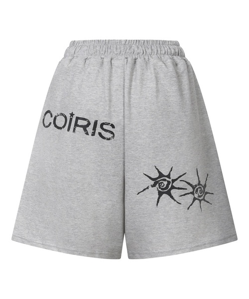 COIRIS(コイリス)の「ドレンバッグロゴバミューダスウェットハーフパンツ 男女共用 (2カラー)(スウェットパンツ・レディース・ブラック/ライトグレー・FREE)」の2枚目の写真