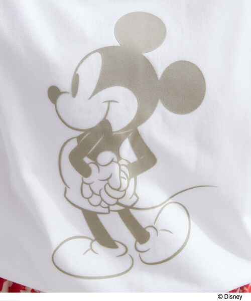 OPAQUE.CLIP(オペークドットクリップ)の「「Mickey Mouse」フロッキープリント フレンチスリーブTシャツ《洗濯機OK》(Tシャツ/カットソー・レディース・ホワイト/ダークブラウン/チャコールグレー・99)」の21枚目の写真