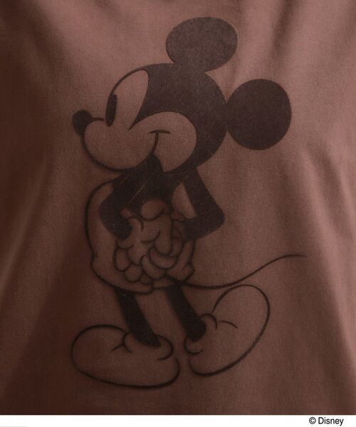 OPAQUE.CLIP(オペークドットクリップ)の「「Mickey Mouse」フロッキープリント フレンチスリーブTシャツ《洗濯機OK》(Tシャツ/カットソー・レディース・ホワイト/ダークブラウン/チャコールグレー・99)」の13枚目の写真