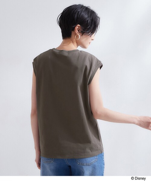 OPAQUE.CLIP(オペークドットクリップ)の「「Mickey Mouse」フロッキープリント フレンチスリーブTシャツ《洗濯機OK》(Tシャツ/カットソー・レディース・ホワイト/ダークブラウン/チャコールグレー・99)」の10枚目の写真