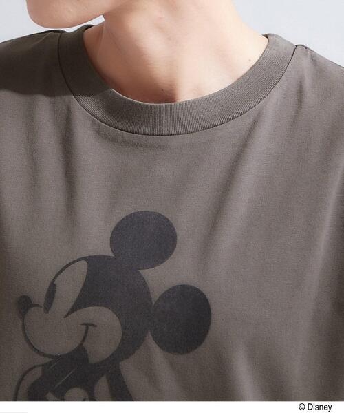 OPAQUE.CLIP(オペークドットクリップ)の「「Mickey Mouse」フロッキープリント フレンチスリーブTシャツ《洗濯機OK》(Tシャツ/カットソー・レディース・ホワイト/ダークブラウン/チャコールグレー・99)」の9枚目の写真