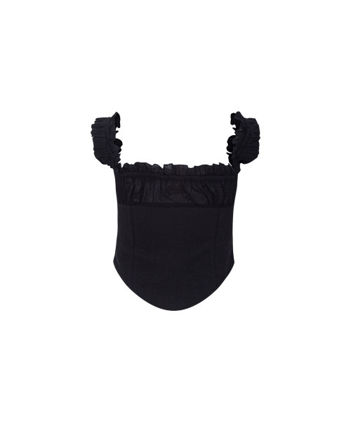 PLEASENOFOLLOW（プリーズノーフォロー）の「Della Corset Shirt Top (Black)（シャツ/ブラウス・レディース・その他・SMALL/MEDIUM）」の3枚目の写真