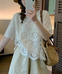 クロシェ編みビスチェトップス