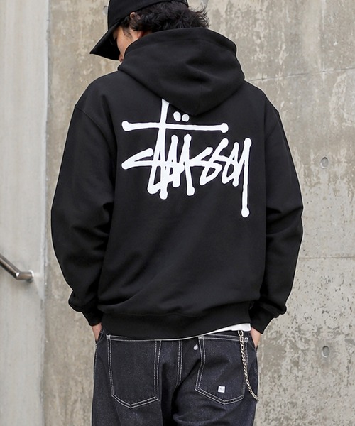 STUSSY（ステューシー）の「【STUSSY】ステューシー STUSSY BASIC LOGO PULLOVER HOODIE ベーシックロゴ プルオーバーパーカー（パーカー・メンズ・ブラック/アッシュグレー・L/M/XL/S）」の2枚目の写真