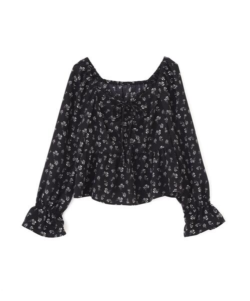 PROPORTION BODY DRESSING(プロポーションボディドレッシング)の「フラワーパターンギャザーブラウス / 1216210901(シャツ/ブラウス・レディース・ホワイト系その他/ブラック・FREE)」の8枚目の写真