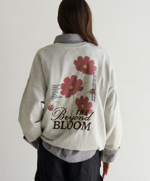 PBLIM(ページボーイリム)の「《UNISEX》コスモスフラワースウェット(スウェット・レディース・ブラウン/ブラック/グレー・FREE)」の3枚目の写真